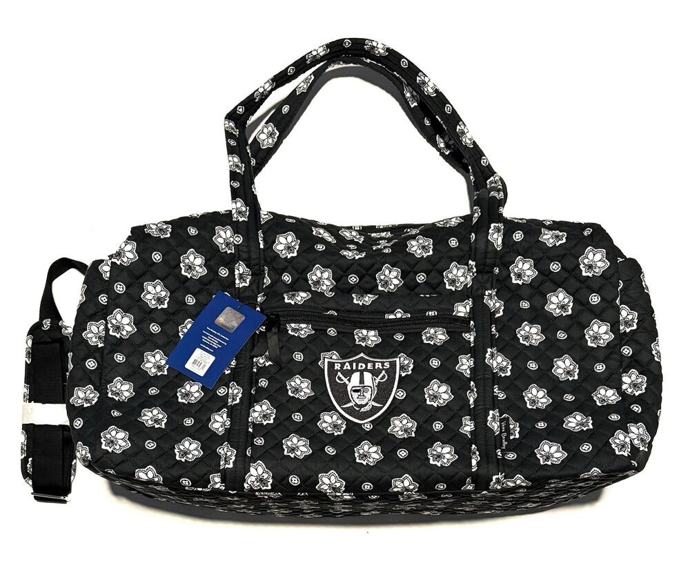 Vera Bradley NFL Las Vegas Raiders Large Travel Duffel Tote Bag Bandana Quilted